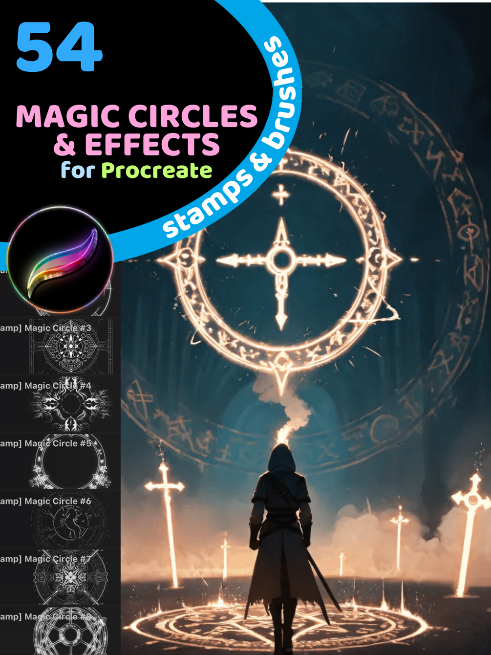 Procreate Magic and Mystic Brushes Set | Magic Circles, Sparkle, Rune ...
