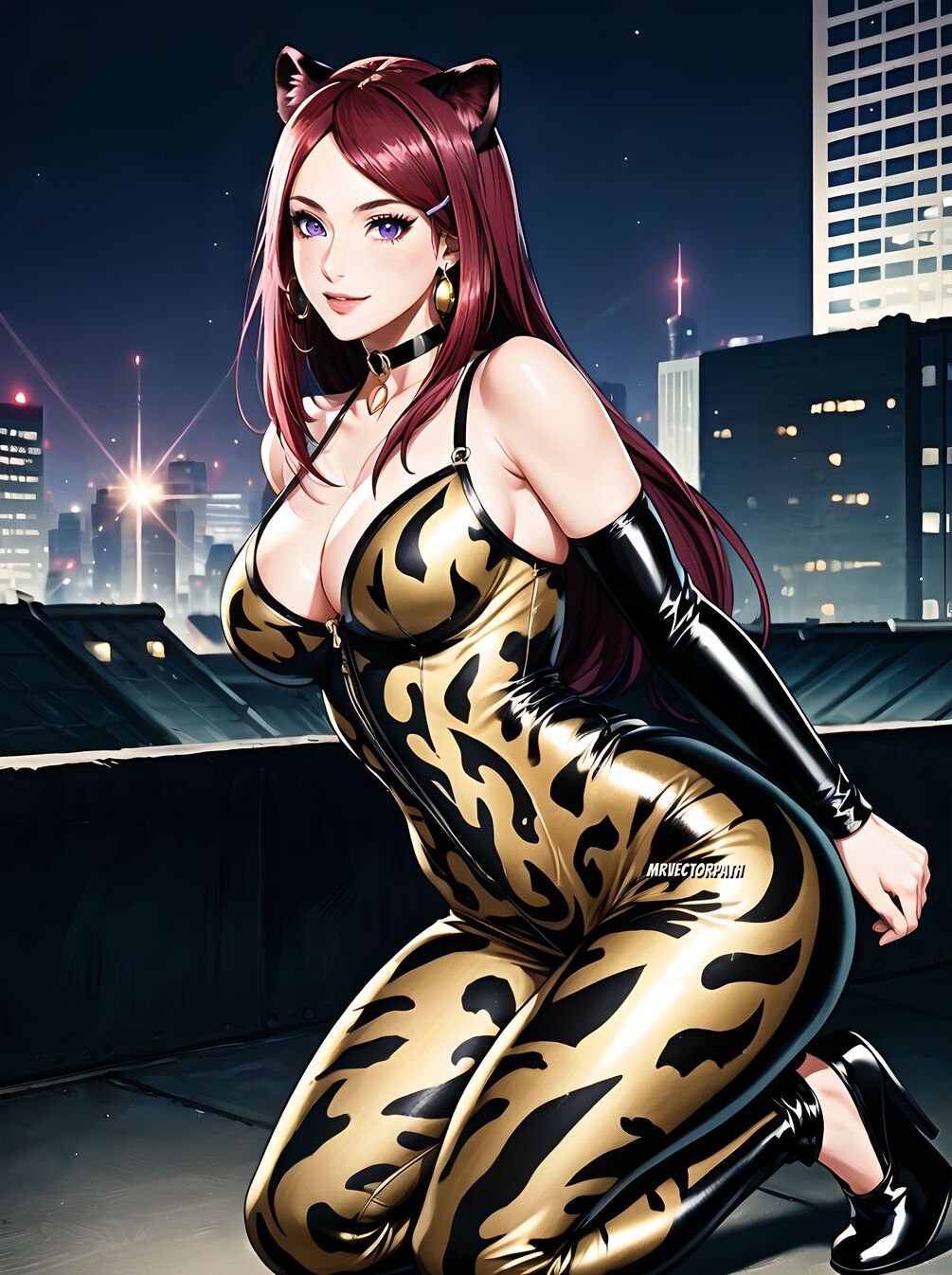 Neko (Cat Girl) Kushina in Latex Bodysuit