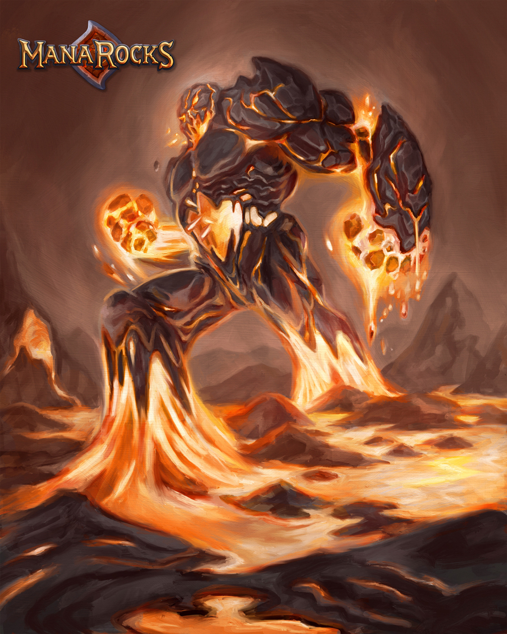 Lava Golem - Procreate Illustration for Manarocks® card game