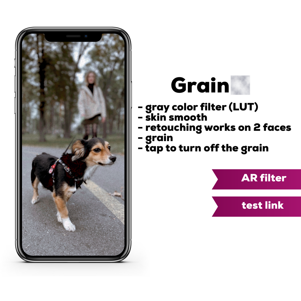 "Grain" mask filter for instagram Spark AR