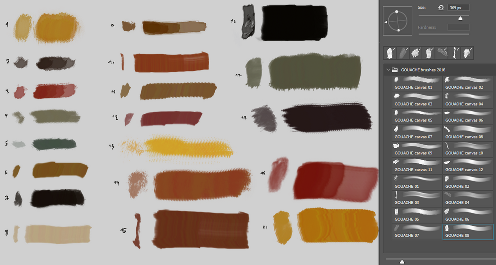 Gouache brush pack