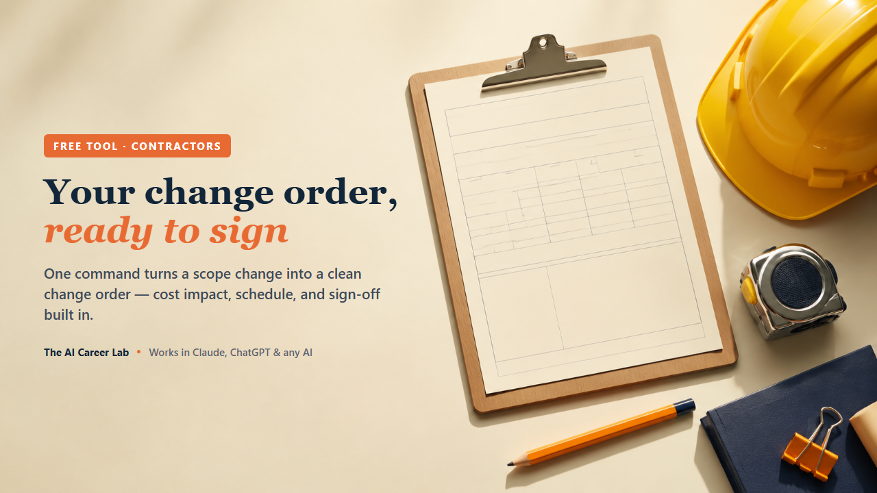 Your change order, — what's inside