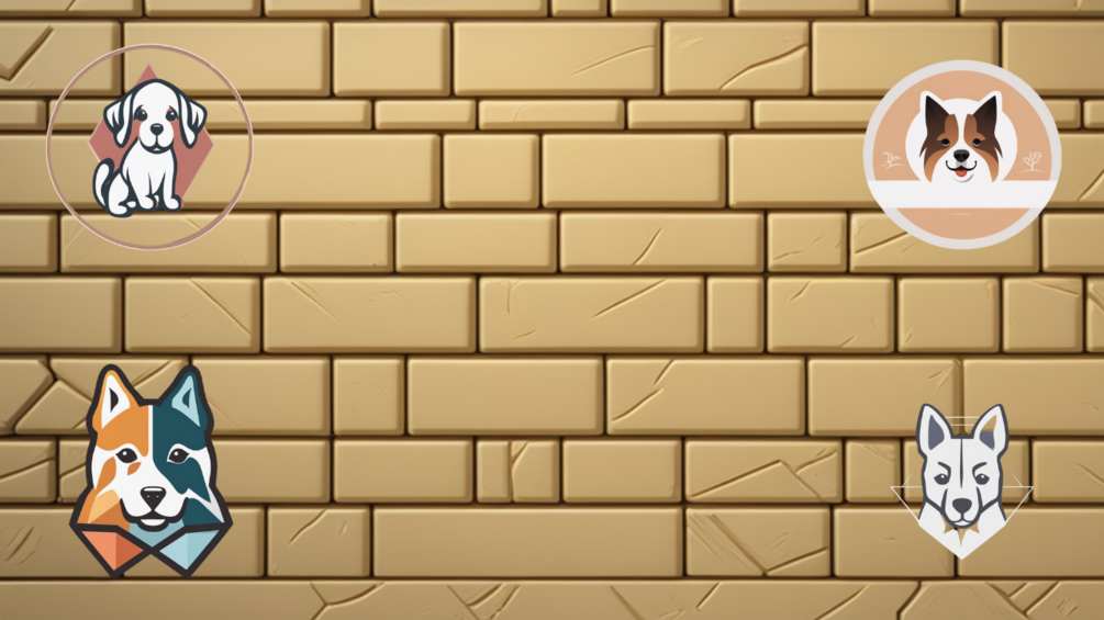 4 AI Generated Pet Shop Logos On a Transparent Background