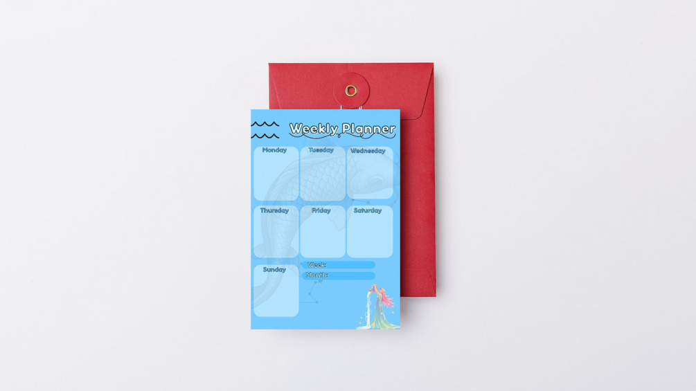 Aquarius Zodiac Digital Weekly Planner