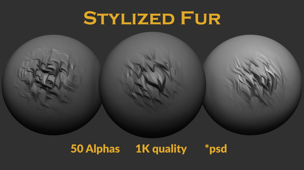 50 Stylized Fur Alphas