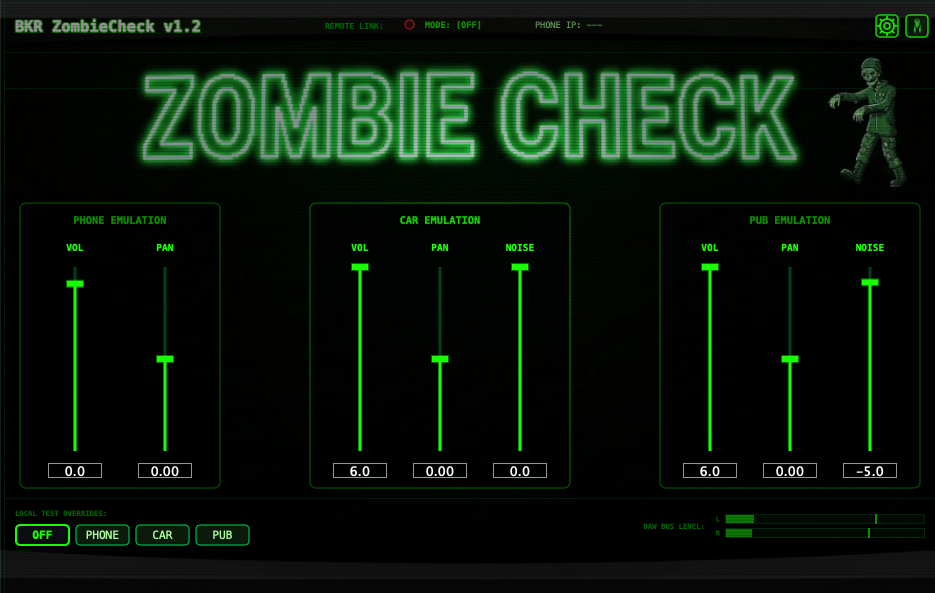 BKR Zombie Check – VST Plugin Interface