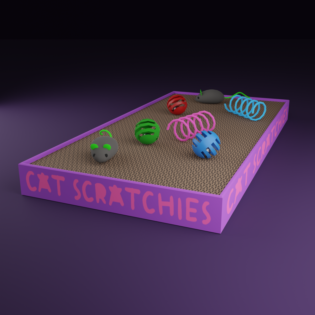 Low Poly Cat Toy Set