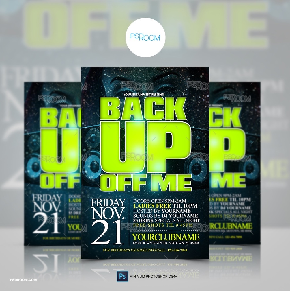 Back Up Off Me Flyer Template