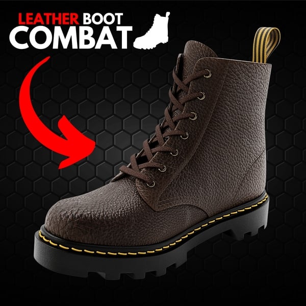 Leather Boot Combat - Military Tactical Brown | WOLVES STUDIO