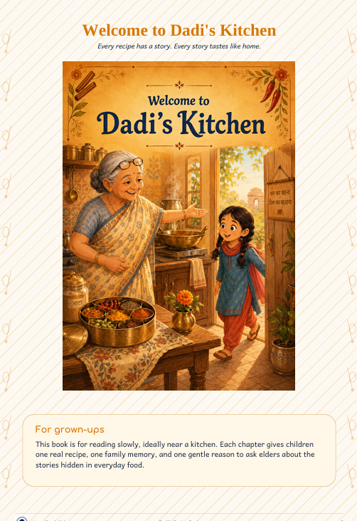 Dadi’s Recipe Book — 8 Family Recipes, Stories & Kitchen Memories for Kids preview image 4