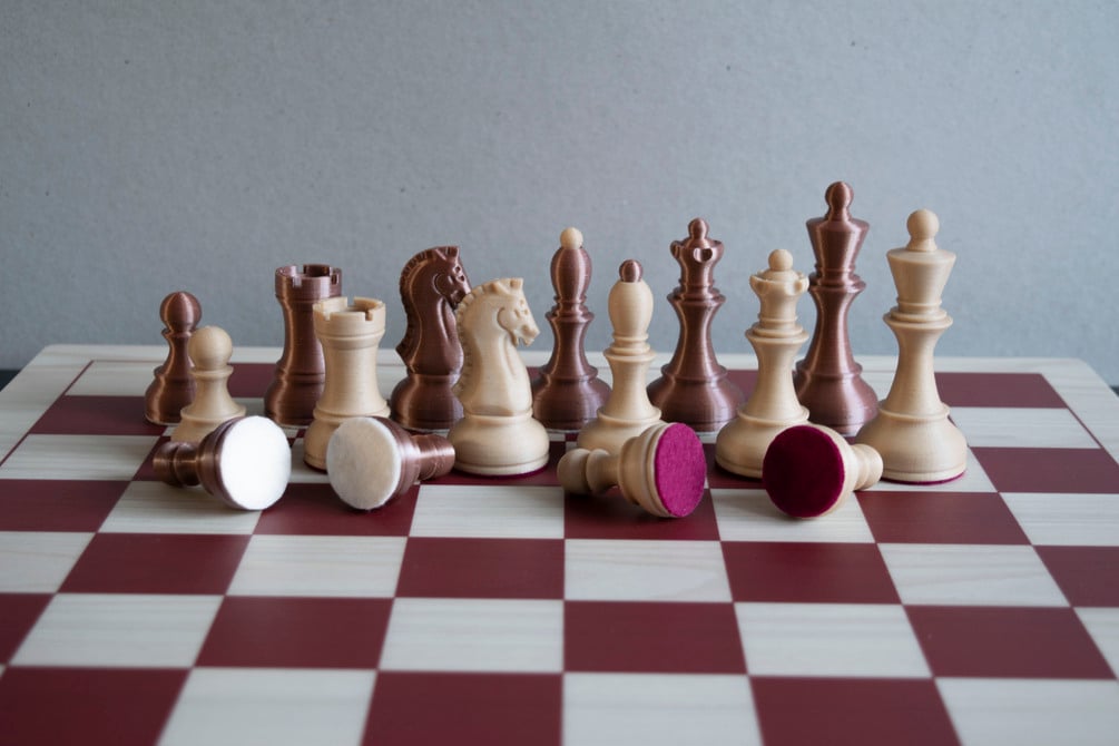 Boxing Themed 3D Printed Recycled Material Chess Board in 