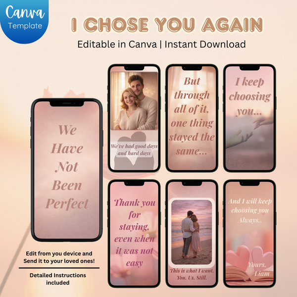I Choose You, Again | Emotional Valentine & Anniversary Canva Video Template For Couples