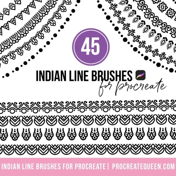 Indian line brushes for procreate by ProcreateQueen