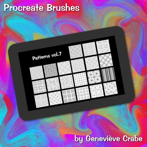 Patterns vol.7 | brushes for Procreate by Genevieve Crabe