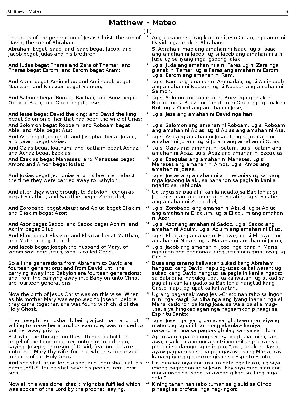 [PDF] New Testament English Cebuano parallel text