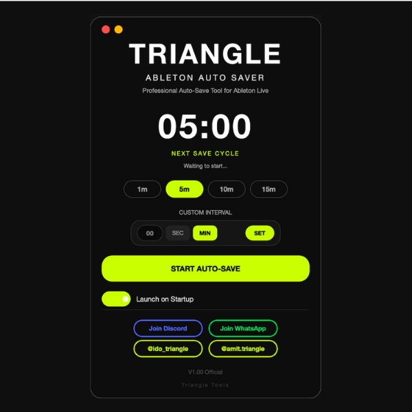 Triangle Ableton Auto Saver (Mini) - V.1.0 Official