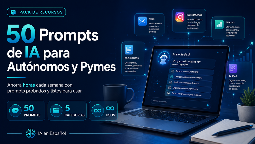 50 Prompts de IA para Autónomos y Pymes — portada