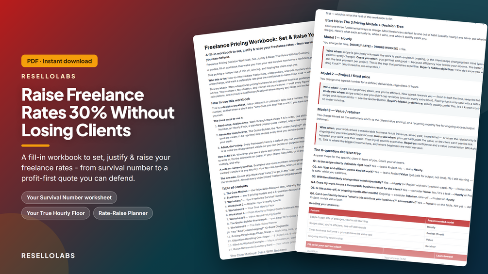 Freelance Pricing Workbook: Set & Raise Your Rates cover