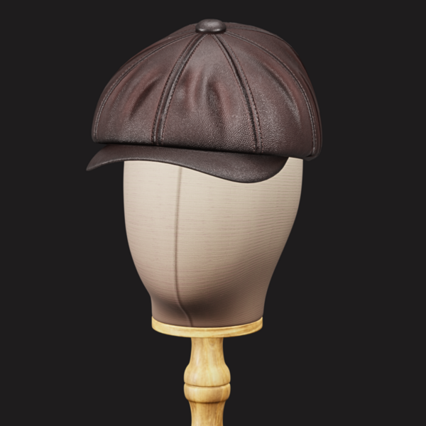 Vintage Golf Beret Hat Leather Brown | WOLVES STUDIO