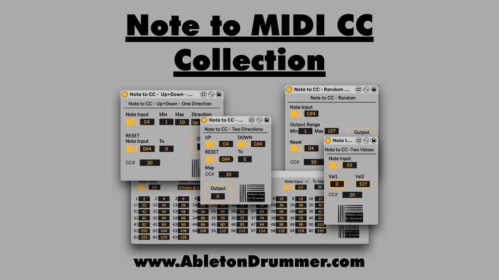 Note To MIDI CC Collection - 5 Max for Live device