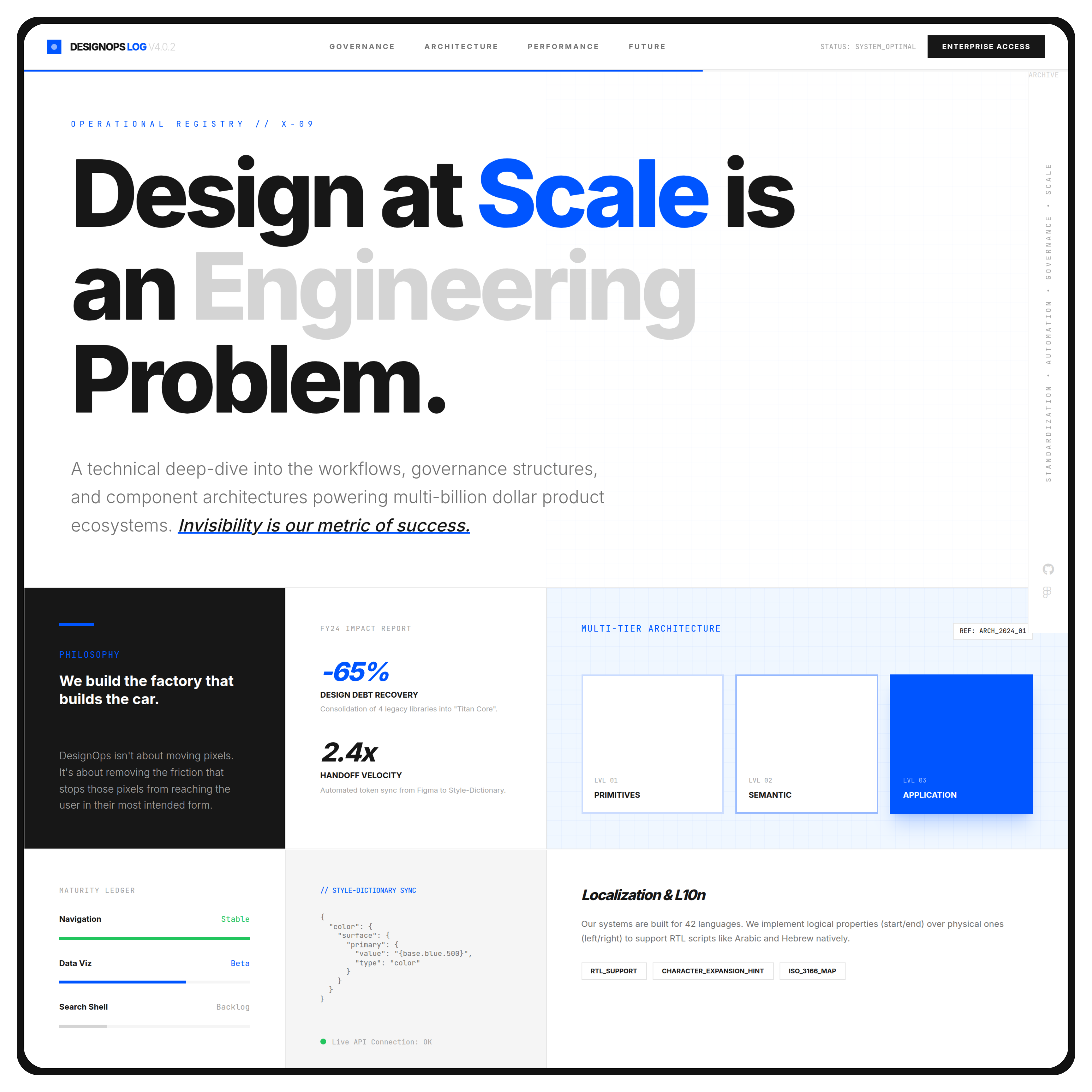 DesignOps Log Homepage Preview