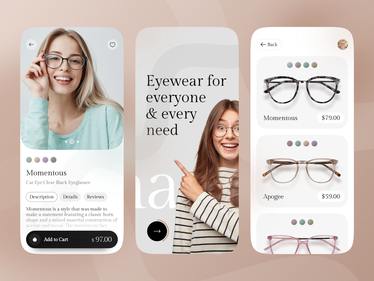 Eyewear Lensmart Mobile App Design