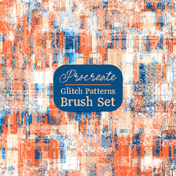 Procreate Glitch Seamless Tiling Patterns Brush Set by HG Designs
