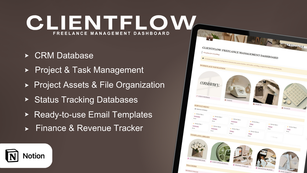 Clientflow - All-in-one Notion Dashboard for Freelancers & Client ...