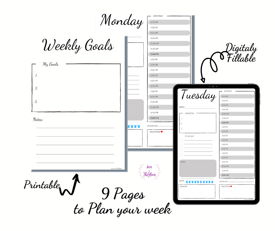 Hourly/Daily Planner Inserts for A5 Planners 