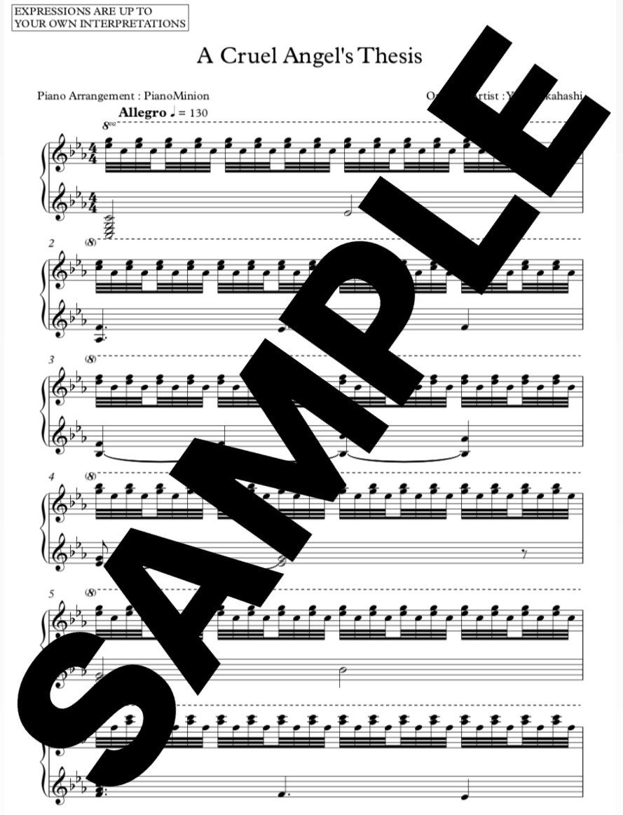 a cruel angel's thesis cello sheet music