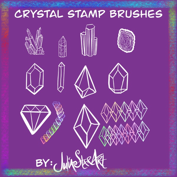Crystal Stamp Brushes for Procreate by Julia Star Art
