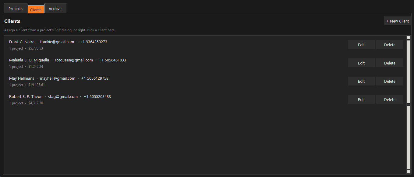 K-Tools Resolve Timer client management tab