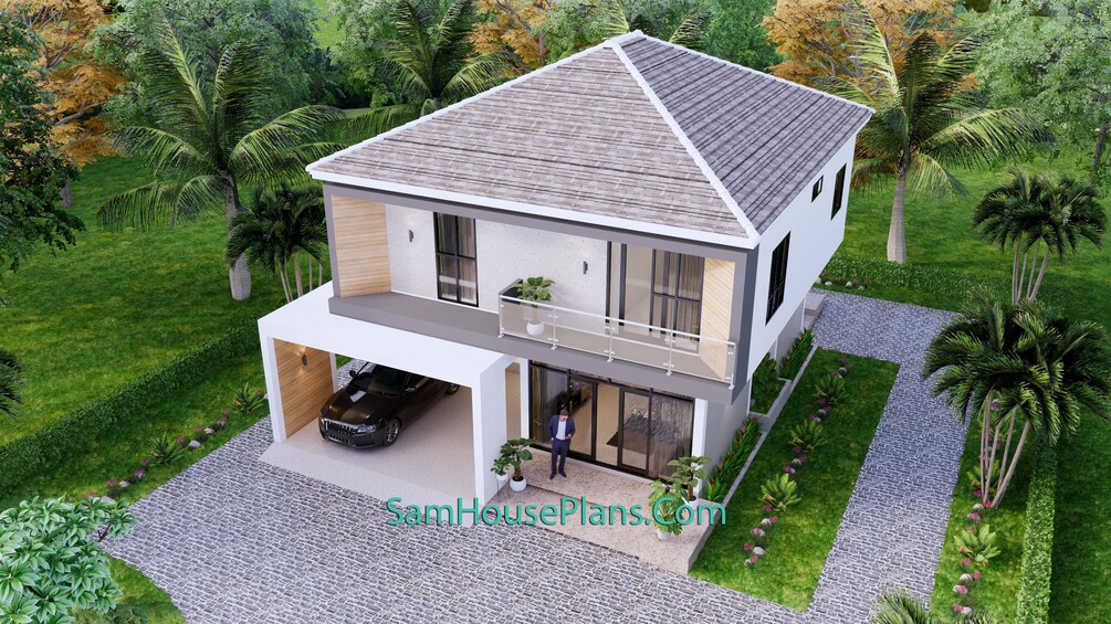 Simple Modern House Design Plan10 x 10 meters with 3 Bedrooms