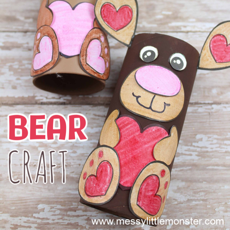 Cardboard tube bear craft