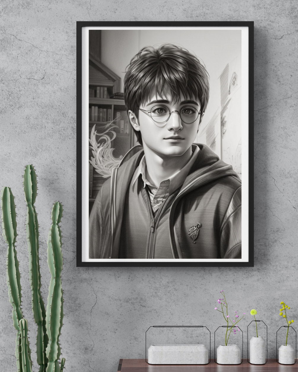 PENCIL SKETCH ART OF HARRY POTTER PRINTABLE WALL ART WALL DECOR