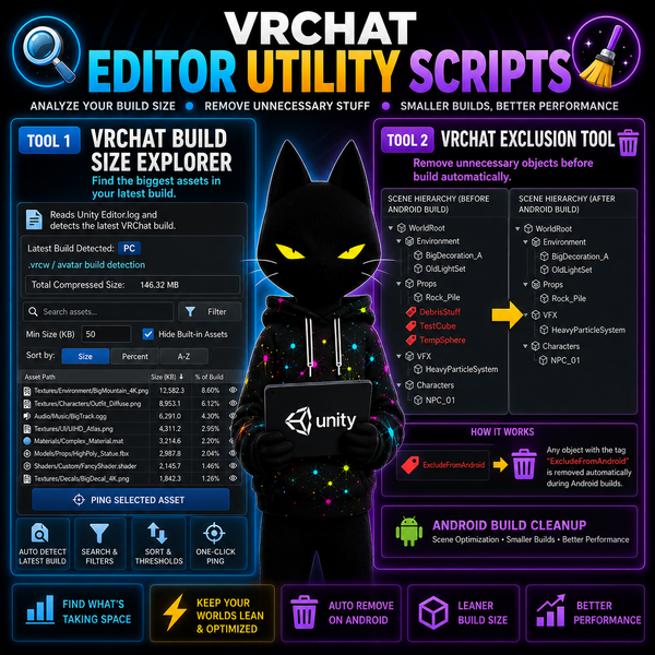 VRChat Build Size Viewer & Android Exclusion Editor Tools preview