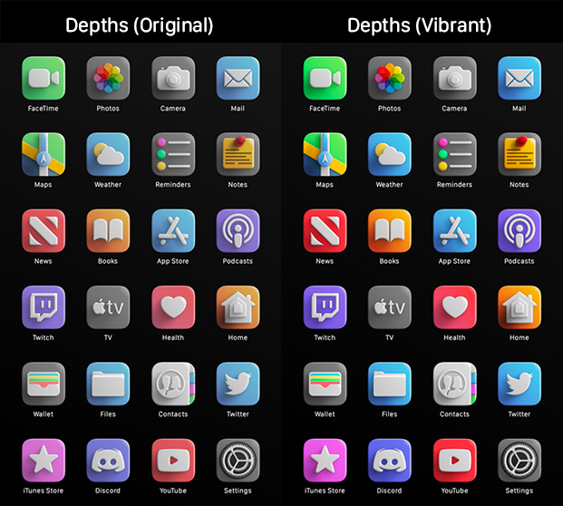 Depths ios icon theme 