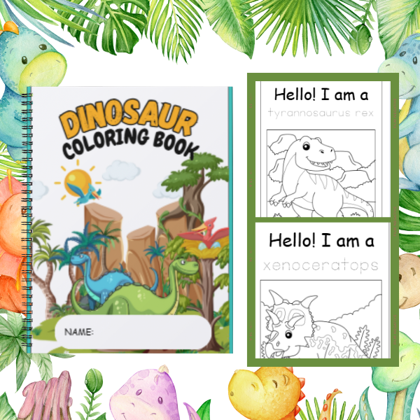 Dinosaurs Coloring Book for Kids: Fun and Educational Coloring Pages of ...