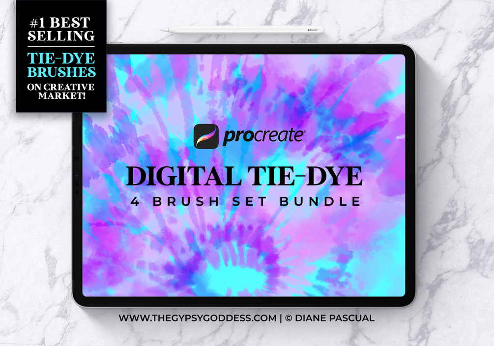 Procreate | Tie|Dye Brush Stamp Bundle | 4 Sets by The Gypsy Goddess | Diane Pascual