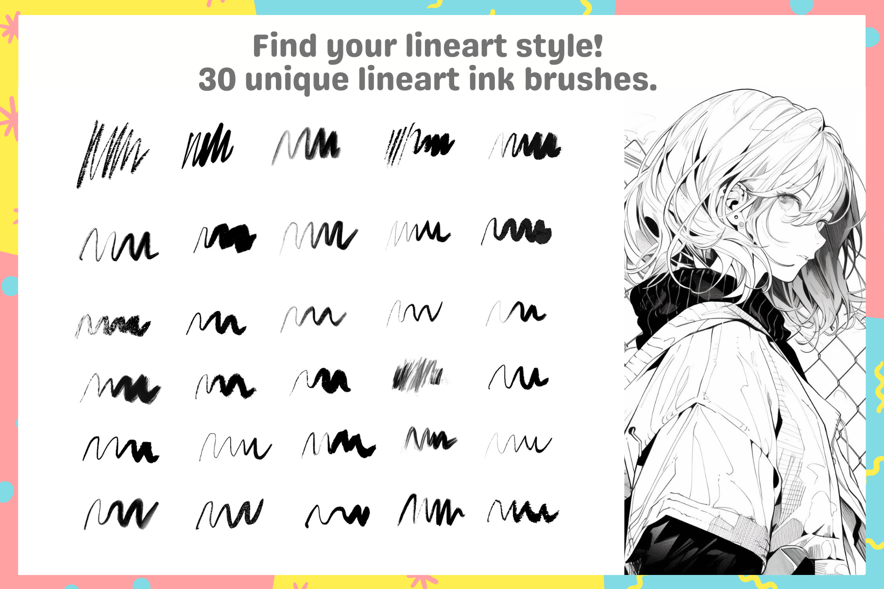 Ink Master, 8 FREE Brushes, 30 Ultimate Anime Manga Comic Inktober