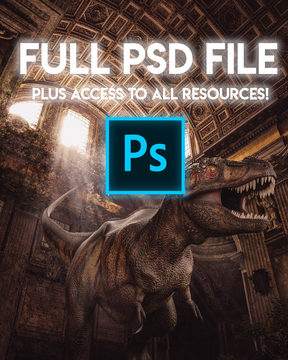 Free T Rex Full Psd File Plus Raw Resources Use Code T Shagun For 100