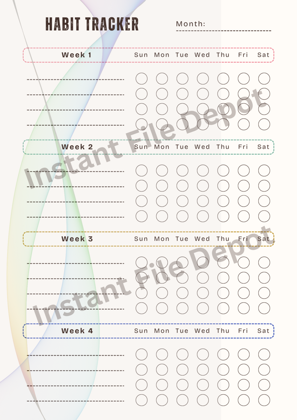 Weekly and Monthly Habit Tracker