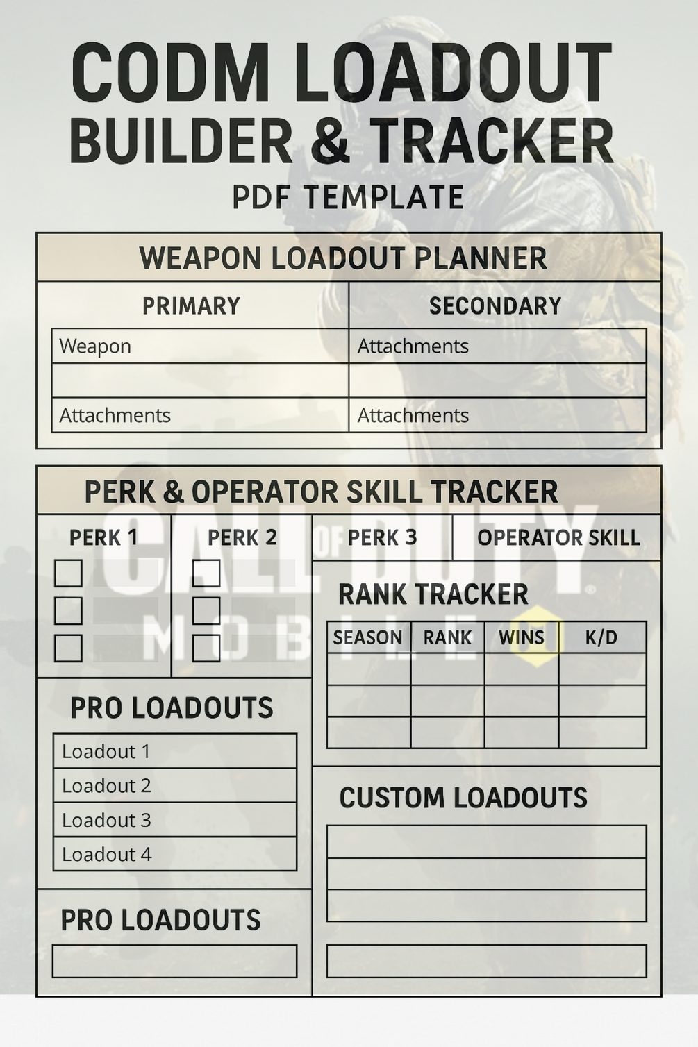 CODM Loadout Builder & Tracker