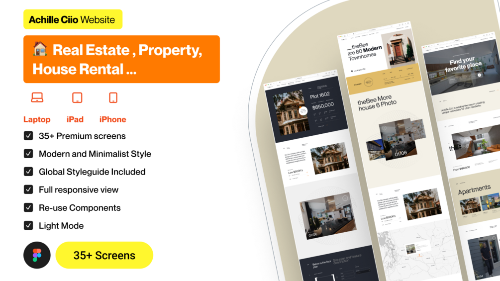 Achille ciio real estate web templates ui kit