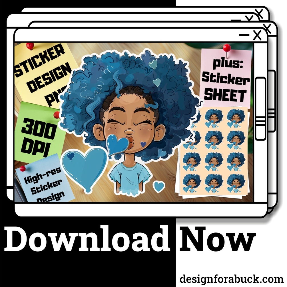 Enchanting Afro-American Comic Whirl: Printable Sticker Sheet Whirling ...