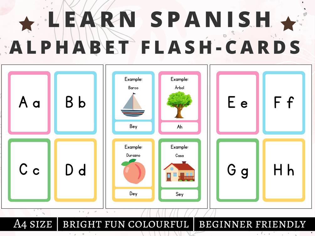 Spanish Flashcards | Spanish Alphabet | Spanish Practice | Spanish Cards | Spanish Language Learning | Spanish Basics | Digital PDF for Free Printable Spanish Flashcards With Pictures Pdf