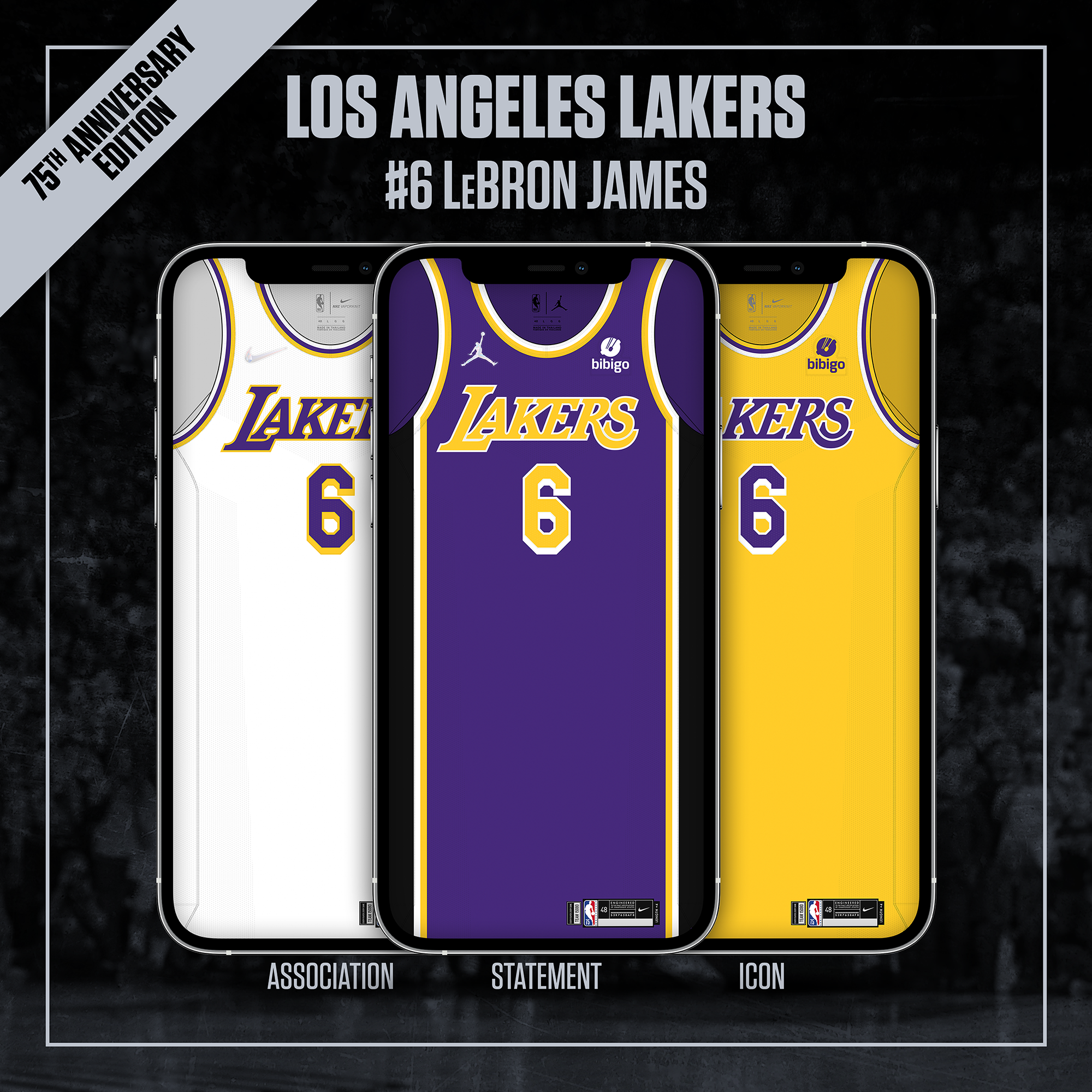 新品NBA Lebron James Lakrs75周年ユニフォーム XL LeBron James Los Angeles Lakers 2021-2022 NBA 75th