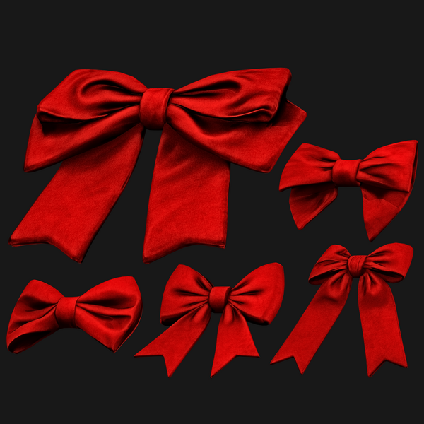 Fabric Bow Set Red - Gift Decoration | WOLVES STUDIO