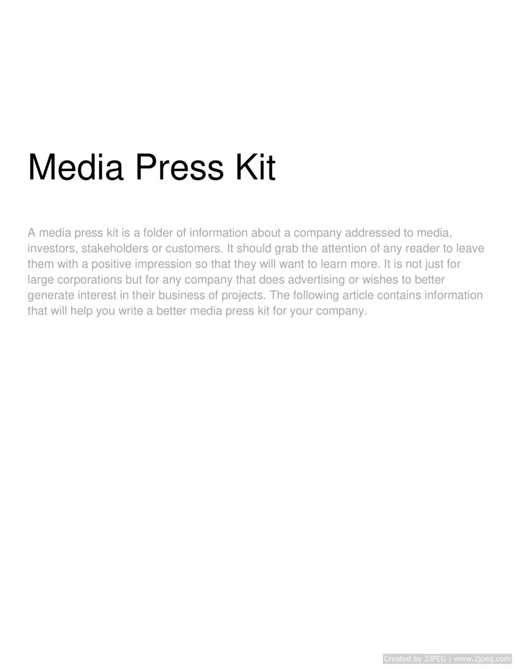 Online Media Press Kit