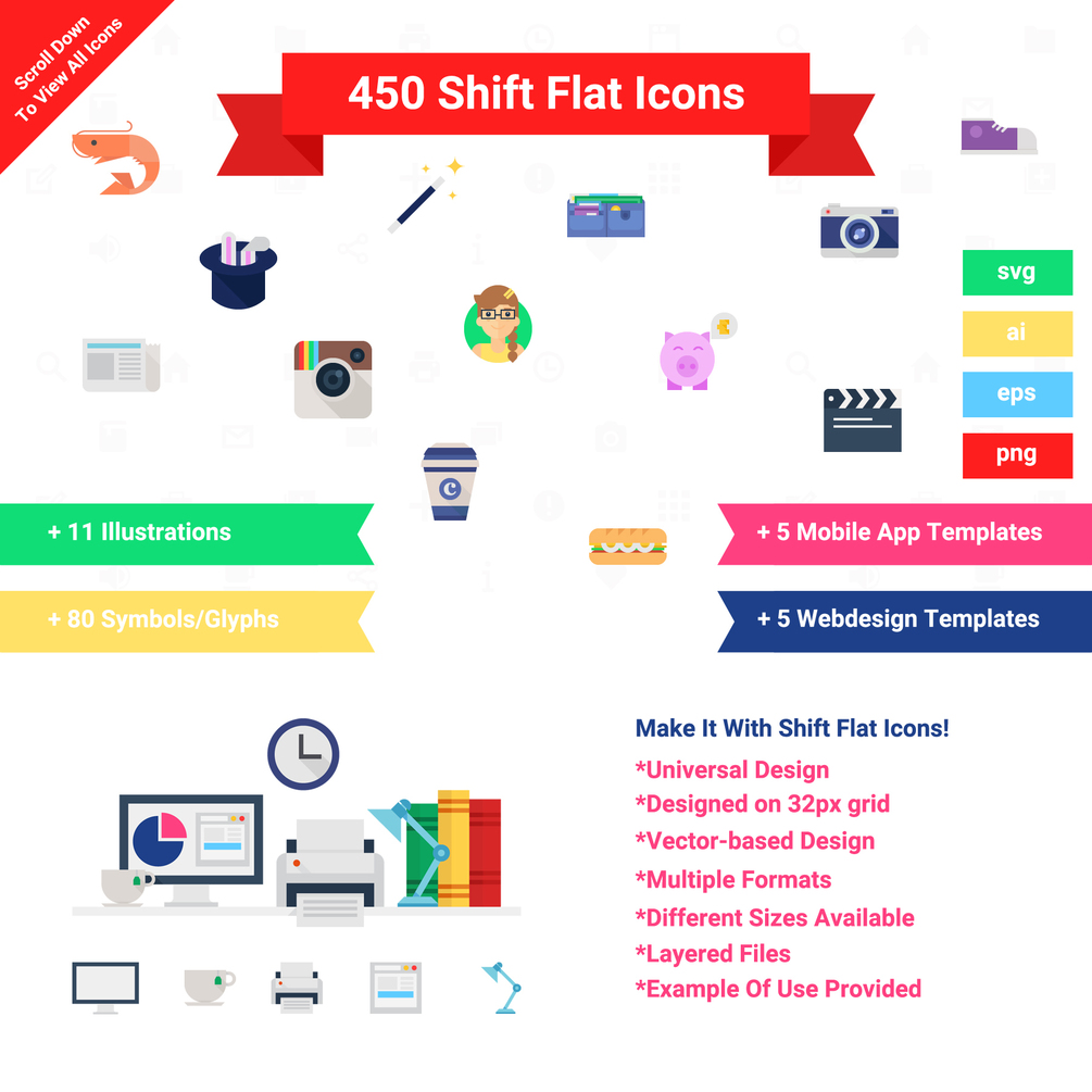 Shift Flat Icons Pro